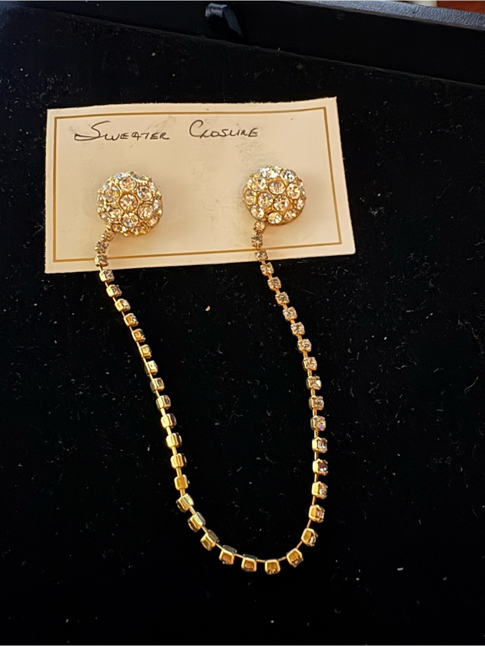 Gold Crystal Sweater Guard Chain